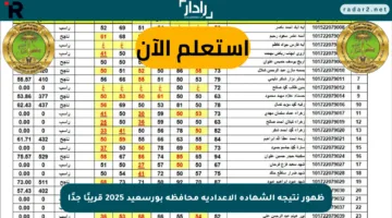 ظهور نتيجة الشهادة الإعدادية محافظة بورسعيد 2025 قريبًا جدًا